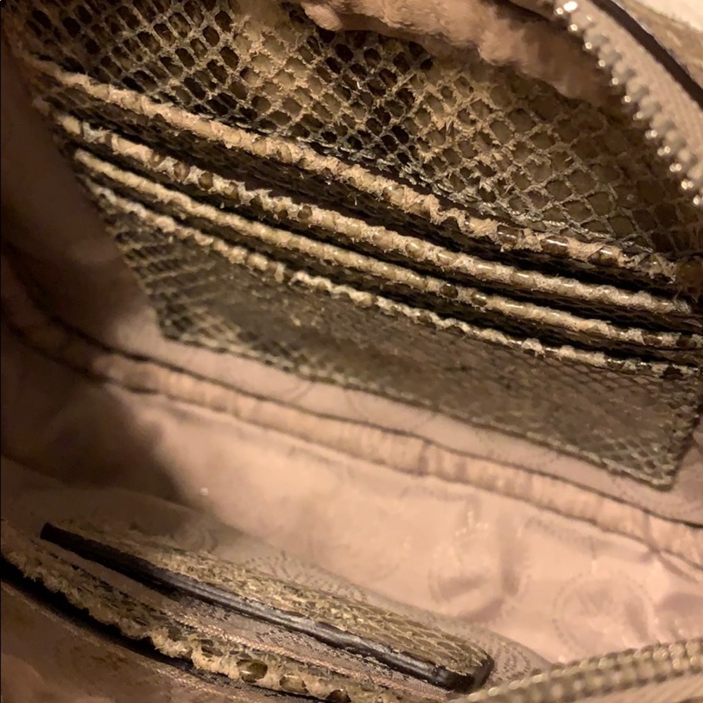 Michael Kors Snakeskin Studded Crossbody Bag - Picture 3 of 5